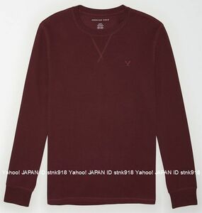 〓アメリカンイーグル/US XXL/AE サーマルTシャツ/Burgundy