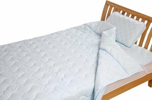 寝具セット ダブル 吸湿 速乾 さらっとクールプラス寝具4点セット ブルー 敷きパッド ケット 枕パッド クール 冷感 さらさら