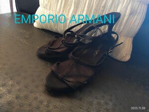 美品★EMPORIO ARMANI　エンポリオ アルマーニ シルクサンダル　黒 38サイズ