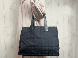 極美品 CHANEL シャネル ニュートラベルライン トートバッグ ショルダーバッグ バッグ ナイロン×レザー 黒 A4収納可 66603