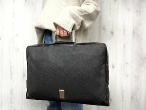 極美品 dunhill ダンヒル ビジネスバッグ ハンドバッグ バッグ PVC×レザー 黒×茶 A4収納可 メンズ 66778Y