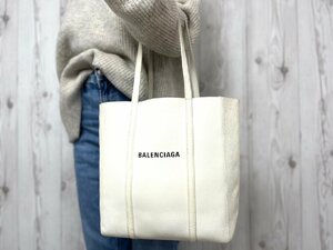 極美品 BALENCIAGA バレンシアガ エブリデイ XS トートバッグ ハンドバッグ バッグ レザー アイボリー A4収納可 66923