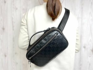 極美品 LOUIS VUITTON ルイヴィトン ダミエアンフィニ アンブレール オニキス ボディバッグ ショルダー バッグ N41288 レザー メンズ 66729