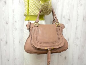 極美品 Chloe' クロエ マーシー トートバッグ ハンドバッグ バッグ レザー ピンクベージュ A4収納可 67052Y