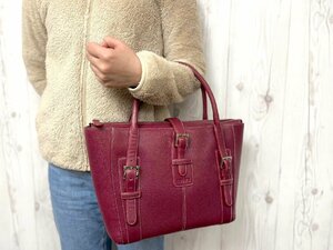 極美品 LOEWE ロエベ センダ トートバッグ ハンドバッグ バッグ レザー バーガンディー 67194