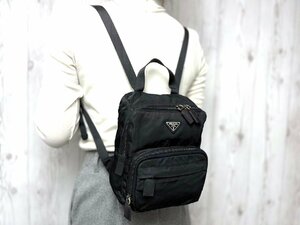 極美品 PRADA プラダ テスート ナイロンリュック リュックサック バッグ B6652 ナイロン 黒 67422