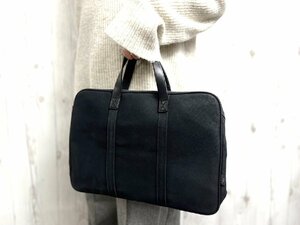 極美品 PORTER ポーター ビジネスバッグ トートバッグ バッグ キャンバス×レザー 黒 A4収納可 メンズ 67346Y