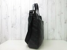 極美品 LOEWE ロエベ トートバッグ ショルダーバッグ バッグ レザー×キャンバス 黒 A4収納可 メンズ 66270Y_画像5