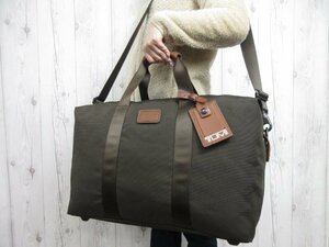 未使用展示品 TUMI トゥミ ボストンバッグ ショルダーバッグ バッグ ナイロン×レザー 茶 A4収納可 2WAY メンズ 66475