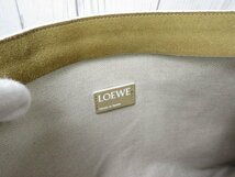 極美品 LOEWE ロエベ アナグラム クラッチバッグ ポーチ バッグ スエード×レザー ベージュ系×白 66814_画像10