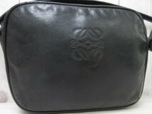 美品 LOEWE ロエベ アナグラム ショルダーバッグ バッグ レザー 黒 66872_画像9