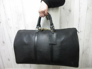 極美品 LOUIS VUITTON ルイヴィトン エピ キーポル45 ノワール ボストンバッグ ハンドバッグ バッグ M59152 レザー 黒 メンズ 66724