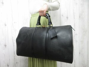 極美品 LOUIS VUITTON ルイヴィトン エピ キーポル45 ノワール ボストンバッグ ハンドバッグ バッグ M59152 レザー黒メンズ66611