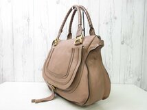 極美品 Chloe' クロエ マーシー トートバッグ ハンドバッグ バッグ レザー ピンクベージュ A4収納可 67052Y_画像4