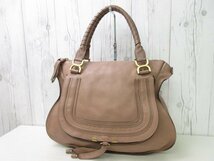 極美品 Chloe' クロエ マーシー トートバッグ ハンドバッグ バッグ レザー ピンクベージュ A4収納可 67052Y_画像2