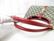 極美品 GUCCI グッチ ジャッキー GGキャンバス ハンドバッグ ショルダーバッグ バッグ キャンバス×レザー ベージュ系×赤 67046Y_画像6