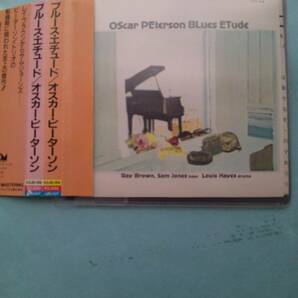 【送料112円】ソCD5368 Oscar Peterson Blues Etude 旧規格・税表記無し 定価＝3200円 帯の背部分に日焼け有り /ソフトケース入りの画像1