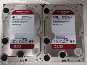 WESTERN DIGITAL Red WD40EFRX NX HA500 2個セット 4TB x2 8TB 3.5インチ SATA HDD WD ウェスタンデジタル レッド NASware3.0【中古】①