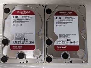 WESTERN DIGITAL Red WD40EFRX NX HA500 2個セット 4TB x2 8TB 3.5インチ SATA HDD WD ウェスタンデジタル レッド NASware3.0【中古】②