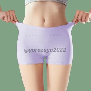 105-16-5 ボクサー シームレス パンツ アイスシルク さらさら 【パープル,XL】レディース レギンス ショーツ セクシー 下着 パンティー .2