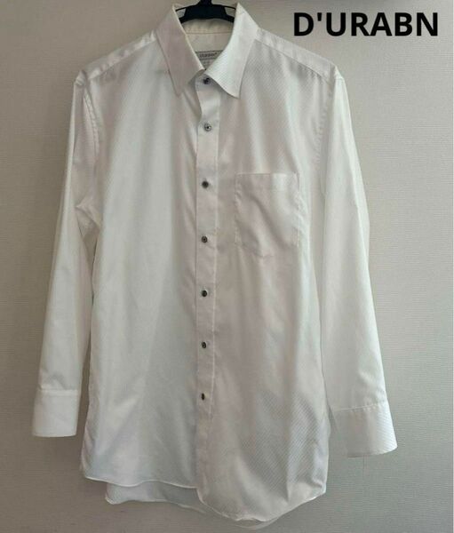 ダーバン長袖ワイシャツ　40-78 白 ストライプホワイトワイシャツ