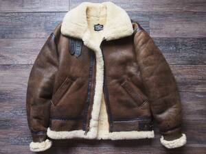 U.S.SHEEPSKIN TYPE B-3 USA ムートンフライトジャケット S 米国製 /実寸M-L相当 上物