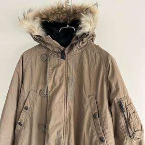 ALPHA INDUSTRIES アルファインダストリーズ N-3B フライトジャケット L ファー付き ブラウン系