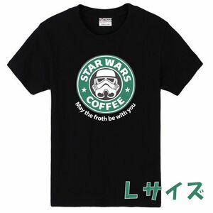 【限定セール】スターウォーズ スターバックス おもしろ Tシャツ ブラック Lサイズ