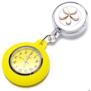 na- Swatch yellow . light reel type pocket watch small size silicon lady's dressing up lovely free shipping simple 