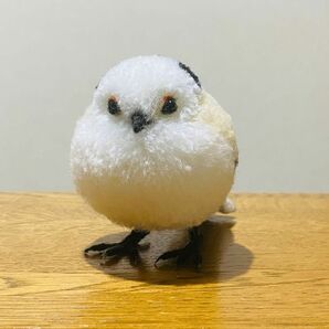 ハンドメイド 羊毛フェルト ミニチュア 鳥 野鳥 ドール インテリア　シマエナガ