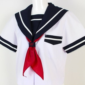 赤 スクール スカーフ パータイ リボン 学生用 エンジ レッド 中学 高校 制服 学生服 セーラー服 無地 中古 T_RE VI