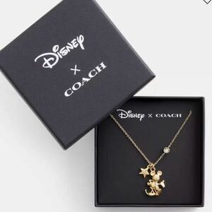  including carriage * new goods * cost 29700 100 anniversary Disney × COACH necklace B Holiday charm Gold Mickey Mouse Disney Coach Mickey