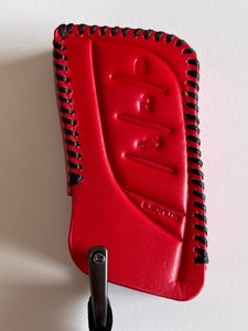 レクサス UX ES LC LS牛革ジャストフィットスマートキーケース UX250h UX200 ES300h LC500h LC500 LS500h LS500 赤色縫い糸黒 1