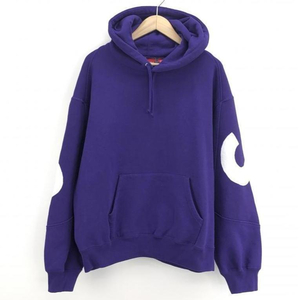 【中古】Supreme biglogo jacquard hooded sweatshirt M パープル シュプリーム[240010414412]