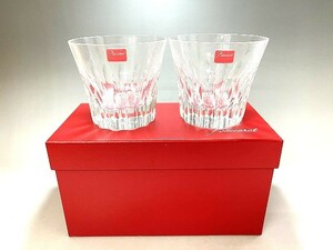 未使用 自宅保管品 Baccarat バカラ エトナ ロックグラス 2客 ペアセット クリスタル 工芸品 洋食器 インテリア コレクター