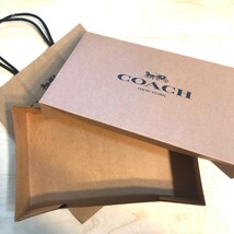 COACH ショップ袋 ショッピングバッグ 紙袋 コーチ ギフトボックス Ｌサイズ 箱 のみ プレゼント用 茶箱 衣類 バッグ マフラー 最適 新品_画像2