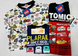 福袋3F1433*激安sale!!新品 こども服 半袖Tシャツ2枚+長袖Tシャツ1枚　size95　3枚★TOMYトミカ/プラレール