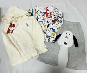 福袋3F1989*激安sale!!新品 こども服 上着/羽織size90+長袖Ｔシャツ+パンツsize80 3枚★PEANUTS.スヌーピー