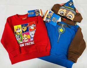 福袋3F1937*激安sale!!新品 こども服　長袖トレーナー+パーカー(なりきり)size100 2枚★PAW PATROLパウ・パトロール