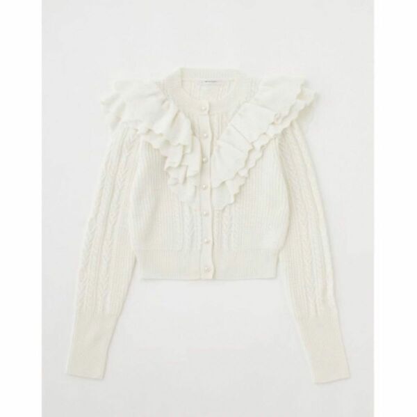 MOUSSY F/PEARL BUTTON STAND FRILL カーディガン ニットカーディガン