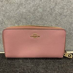 ◯【売り切り】COACH コーチ　長財布 アコーディオン ピンク ファスナー 