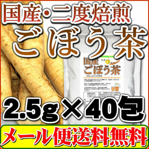 2度焙煎仕立 国産ごぼう茶 2.5g×40包(国内生産 国内加工) メール便 送料無料