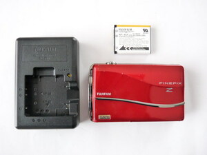 ★FINEPIX Z800EXR 12MEGA 充電器BC-45W バッテリーNP45A付 レッド 傷有中古品★