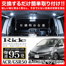 エスティマアエラス ルームランプ LED RIDE 95発 7点 ACR50W ACR55W GSR50W GSR55W [H27.1-H28.5]_画像1