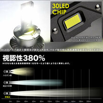 エスティマ D4S D4R LEDヘッドライト ロービーム 2個セット 8600LM 6000K ホワイト発光 12V GSR/ACR50系_画像2