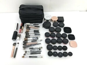 【同梱可】【60】未使用品 bareMinerals ベアミネラル 化粧品 フェイスパウダー ファンデーション アイシャドー ブラシ他 ポーチ付 全52個