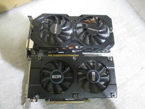 [H1-3/G51217-2]★GIGABYTE GV-R938G1 GAMING-4GD & ELSA GeForce GTX960 2GB GD960-2GEBX PCI-Eビデオカード 2枚セット★ジャンク