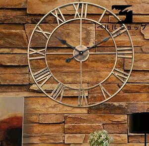 壁掛け時計 復古クロック ローマ字時計 アンティーク 電池式 3Dレトロ 中空デザイン オシャレ 北欧 壁飾り インテリア ヨーロッパ