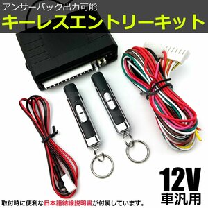 キーレスエントリーキット 後付け 12V 汎用 アンサーバック機能有 ダミーセキュリティ 日本語配線図 社外品 キーレスキット /153-1 SM-N