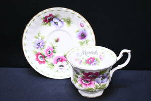 ROYAL ALBERT/ロイヤルアルバート/カップ&ソーサー/フラワーオブザマンス/ March/アネモネ/Bone China/TME1234